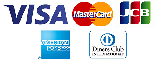VISA・MasterCard・JCB・AmericanExpress・DinersClub